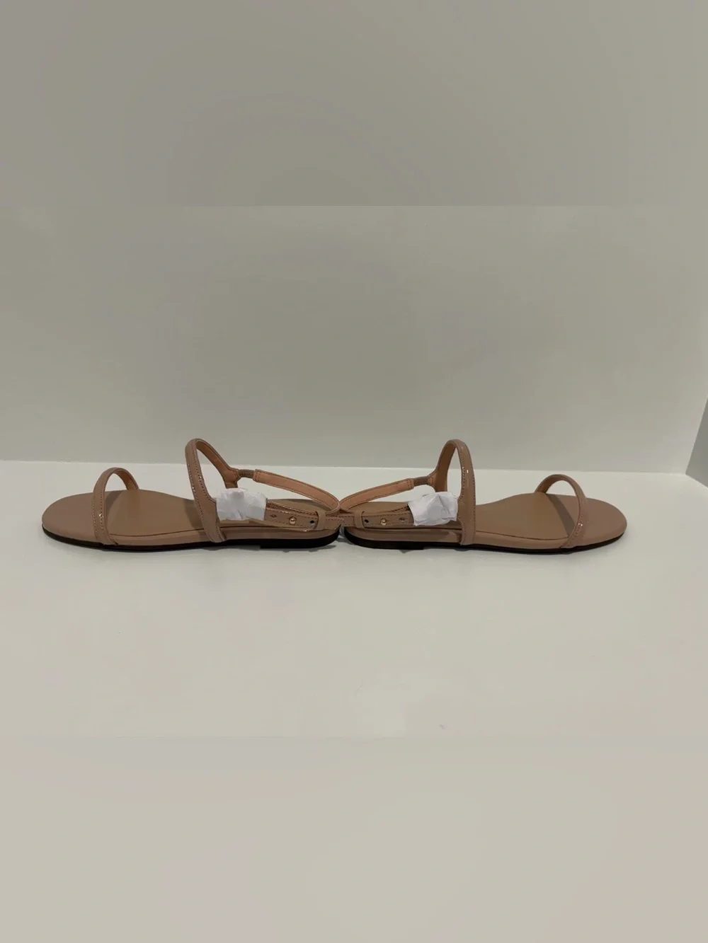 NEW J. Crew Audrey sandals in Rich Taupe patent leather size 7 CR915 $128